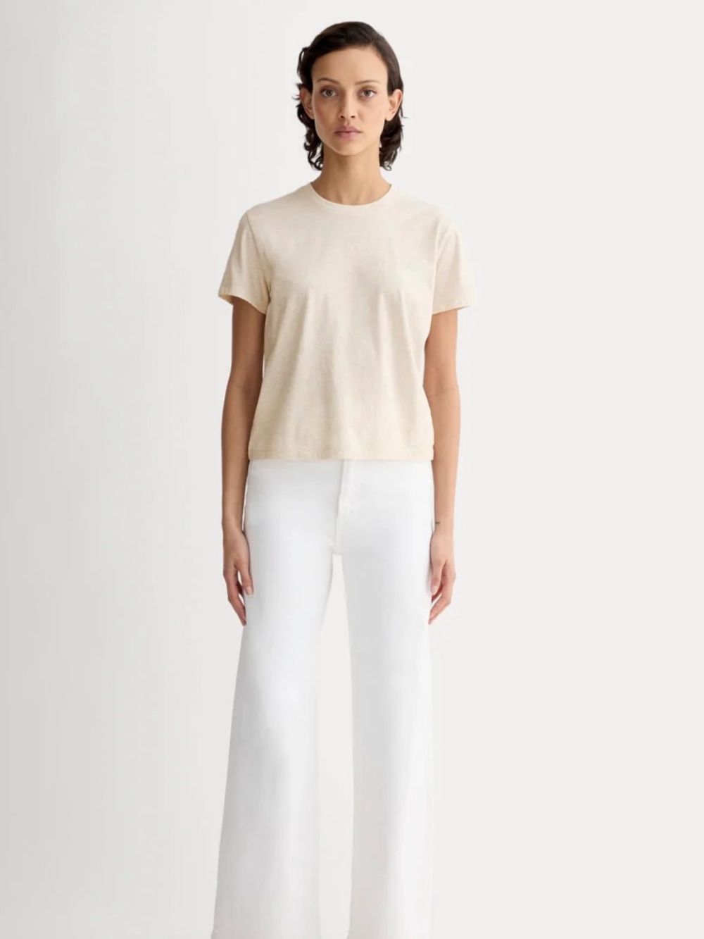 Everlane the box cut tee in essential cotton heathered oat size SM new - Picture 3 of 10